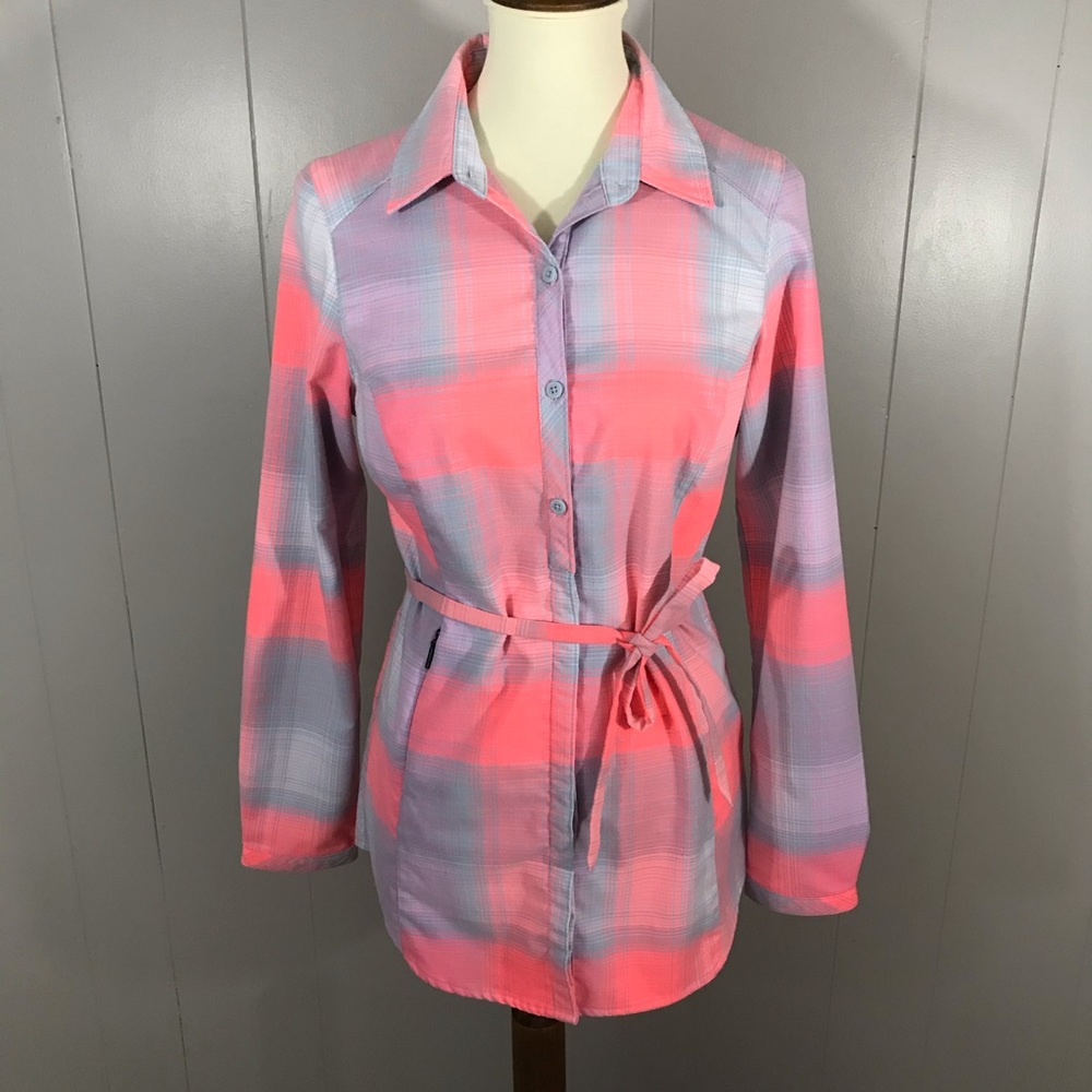 Columbia plaid flannel tunic